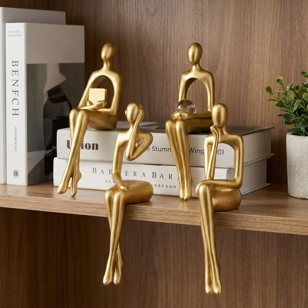 Abstract Bookshelf Figurines | Artistic Resin Sculptures with Unique Design | Modern Home Decor for Elegance and Sophistication 7