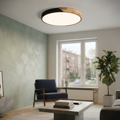 NordicaBeam | Elegancka naturalna drewniana skandynawska lampa sufitowa LED