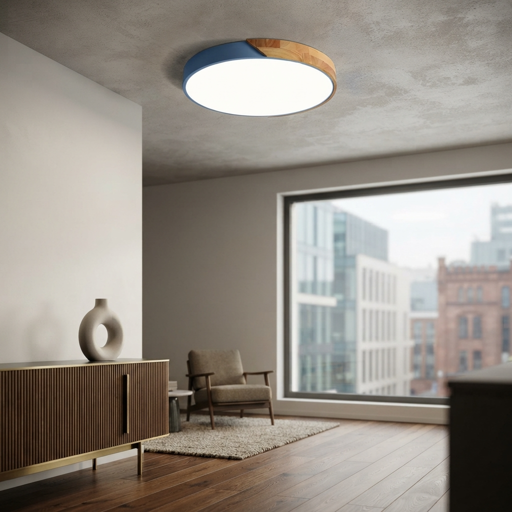 NordicaBeam | Elegancka naturalna drewniana skandynawska lampa sufitowa LED
