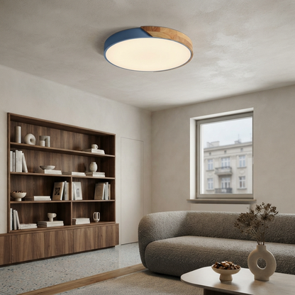 NordicaBeam | Elegancka naturalna drewniana skandynawska lampa sufitowa LED
