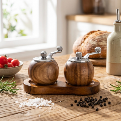 Lattea Nordic Salt and Pepper Mill Grinder Set with Eco-Friendly Wood | Elegant Design for Effortless Seasoning 3