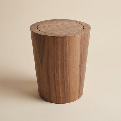 Modern Trash Bin | 9L Capacity with Lid & Natural Wood Finish | Space-Saving Solution for Tidy Spaces 0