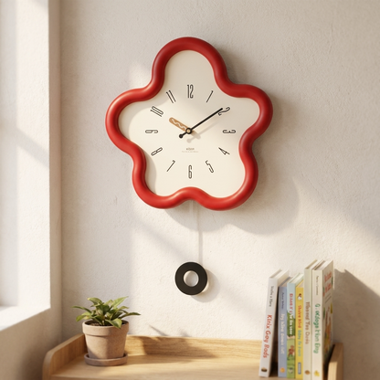 Floral Elegance | 3D Flower Pendulum Wall Clock with Silent Movement | Eco-Friendly Design for Tranquil Spaces