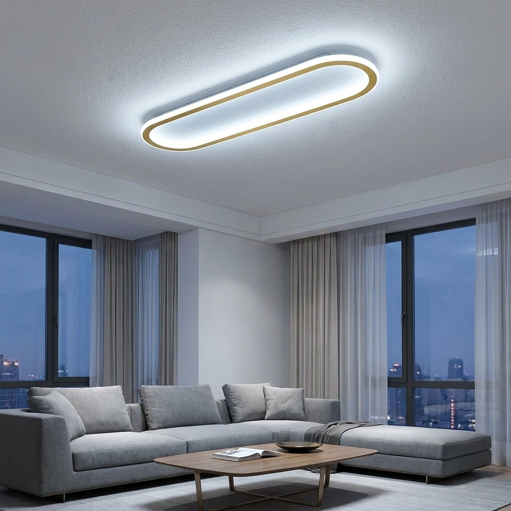 LumosAura | Sleek Modern Oblong LED Ceiling Light Fixture