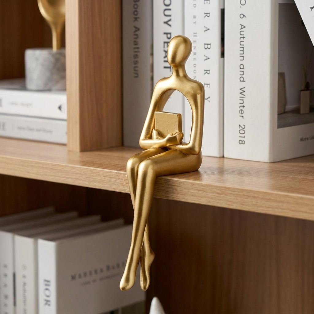 Abstract Bookshelf Figurines | Artistic Resin Sculptures with Unique Design | Modern Home Decor for Elegance and Sophistication 9