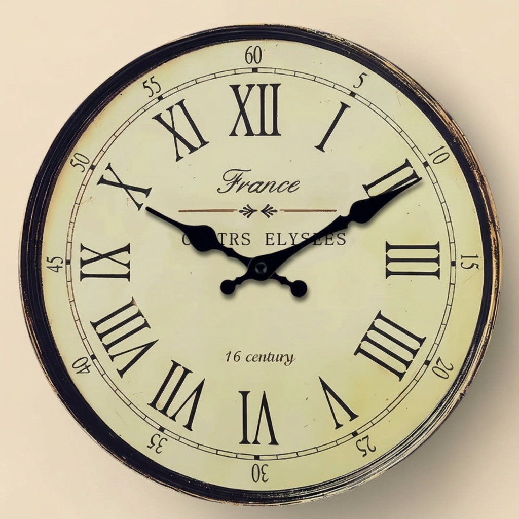 Elegant Wall Clock | Classic French Design with Silent Quartz Movement | Timeless Home Decor for Any Space