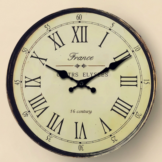 Elegant Wall Clock | Classic French Design with Silent Quartz Movement | Timeless Home Decor for Any Space