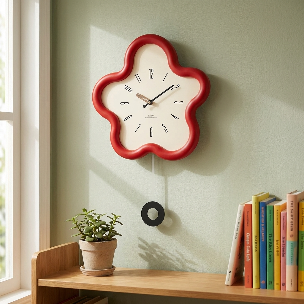 Floral Elegance | 3D Flower Pendulum Wall Clock with Silent Movement | Eco-Friendly Design for Tranquil Spaces