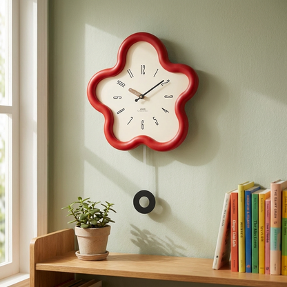 Floral Elegance | 3D Flower Pendulum Wall Clock with Silent Movement | Eco-Friendly Design for Tranquil Spaces