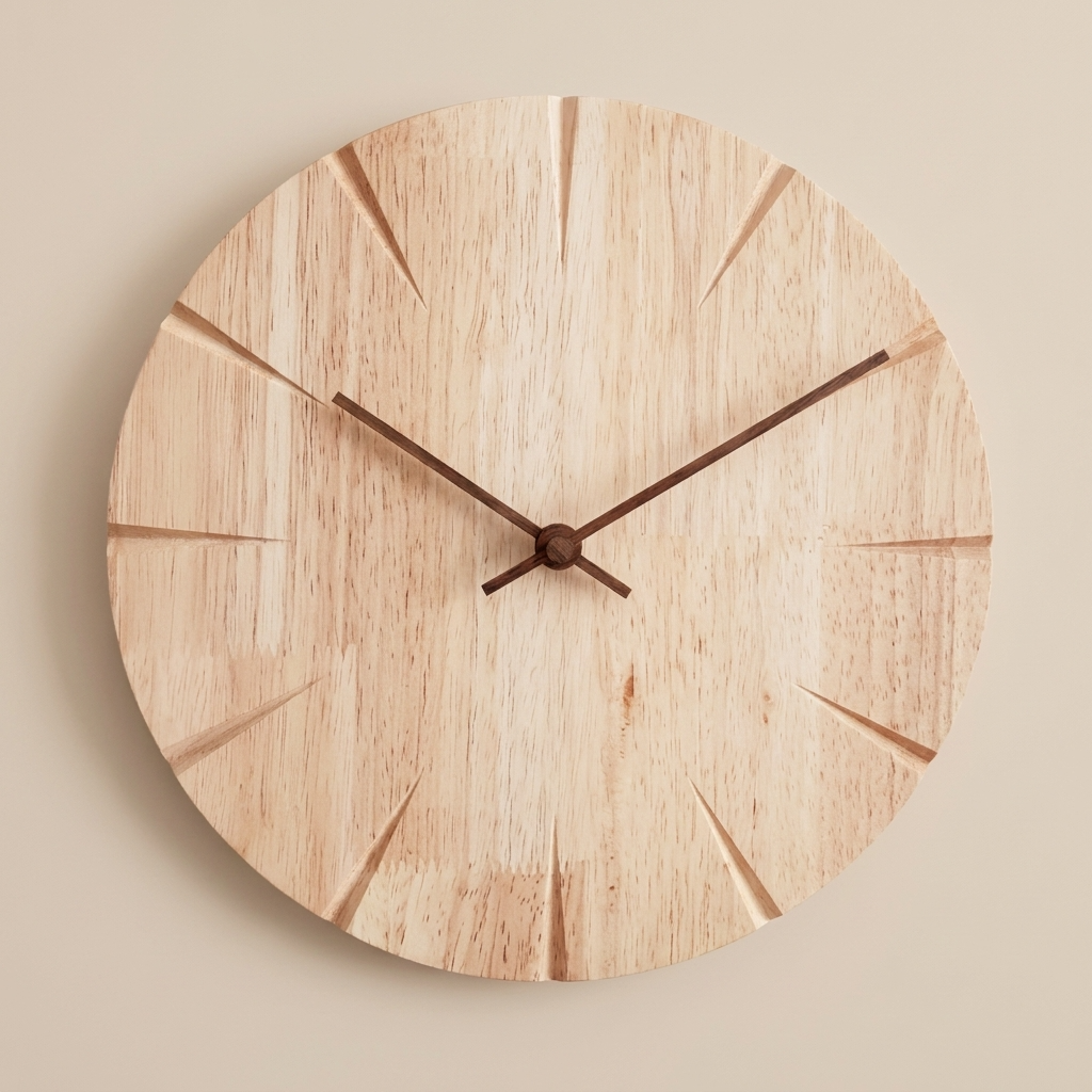 Minimalist Home Decor | Round Wooden Wall Clock with Clear Markings | Stylish Timepiece for Any Room 100