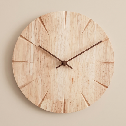 Minimalist Home Decor | Round Wooden Wall Clock with Clear Markings | Stylish Timepiece for Any Room 100