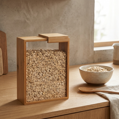 EcoBamboo | Stylish Sustainable Clear Glass Food Dispenser Set