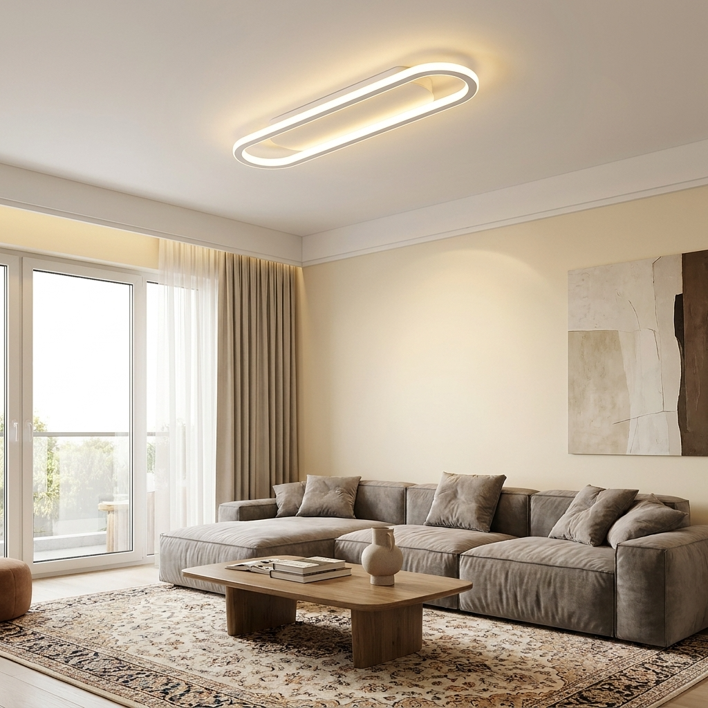 LumosAura | Sleek Modern Oblong LED Ceiling Light Fixture