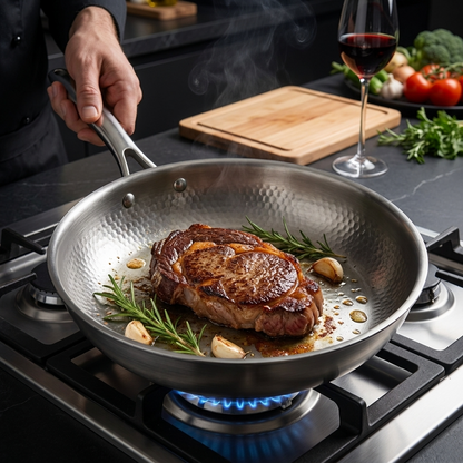 Titanium Cookware | Premium Frying Pan with Indestructible Design | Universal Compatibility for All Heat Sources