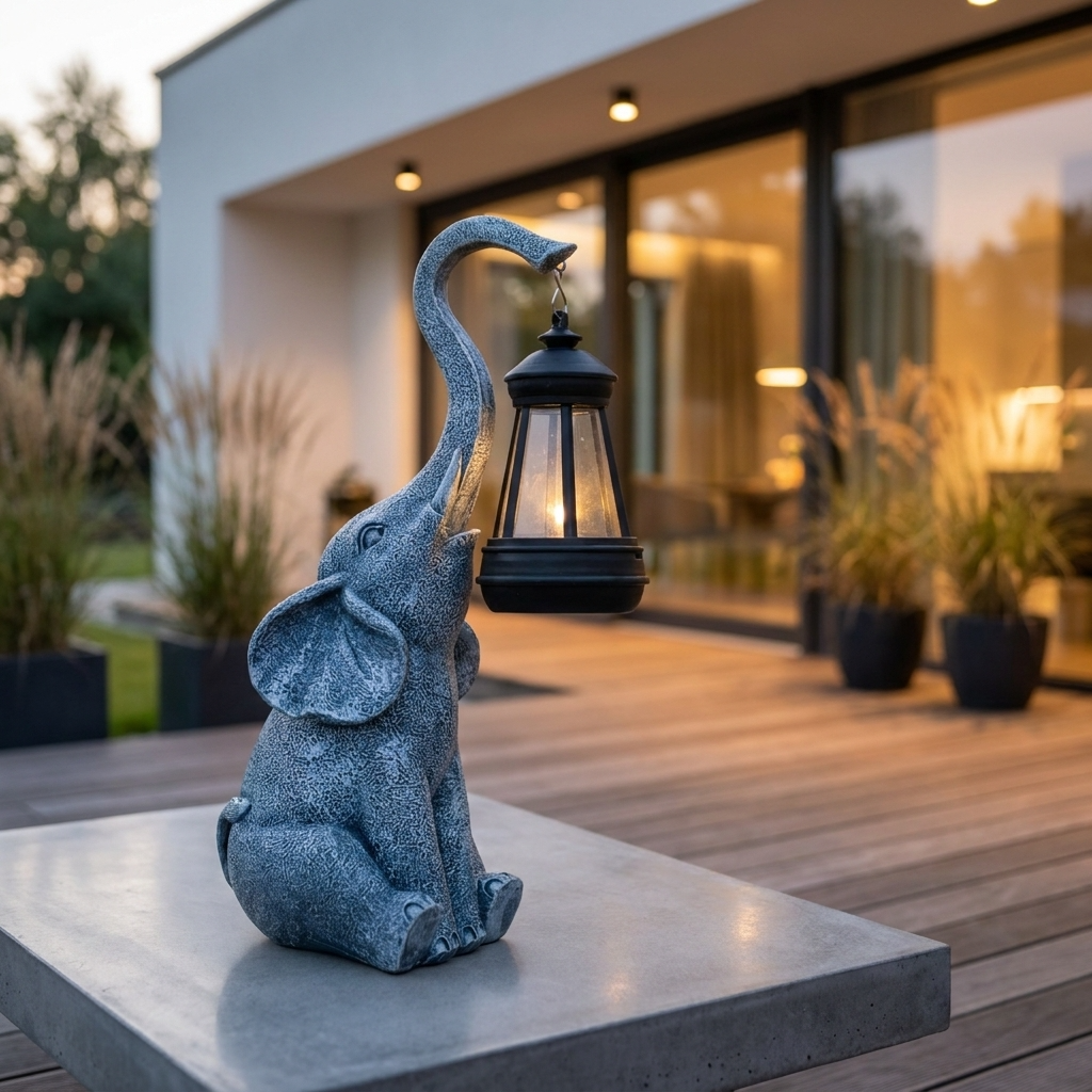Elephanta | Charming Whimsical Solar LED Garden Lantern Lamp 1