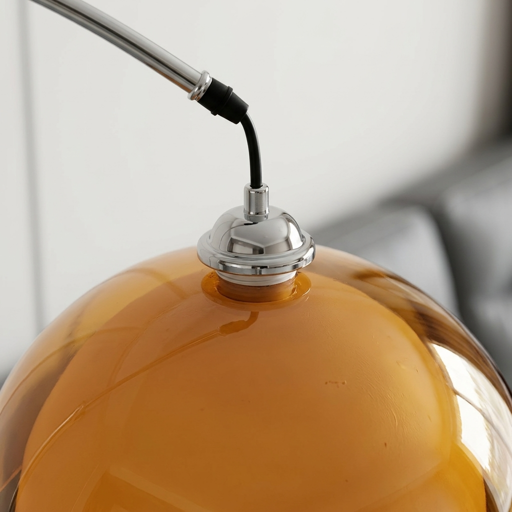 ArcadiaGlow | Stylish Modern Arched Floor Lamp with Warm Dome Shade 4