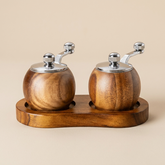 Lattea Nordic Salt and Pepper Mill Grinder Set with Eco-Friendly Wood | Elegant Design for Effortless Seasoning