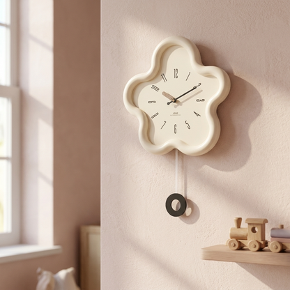 Floral Elegance | 3D Flower Pendulum Wall Clock with Silent Movement | Eco-Friendly Design for Tranquil Spaces