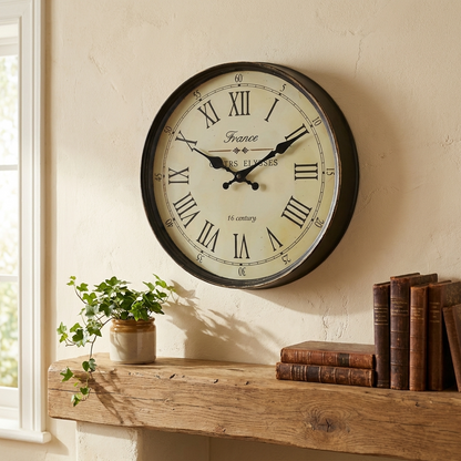 Elegant Wall Clock | Classic French Design with Silent Quartz Movement | Timeless Home Decor for Any Space