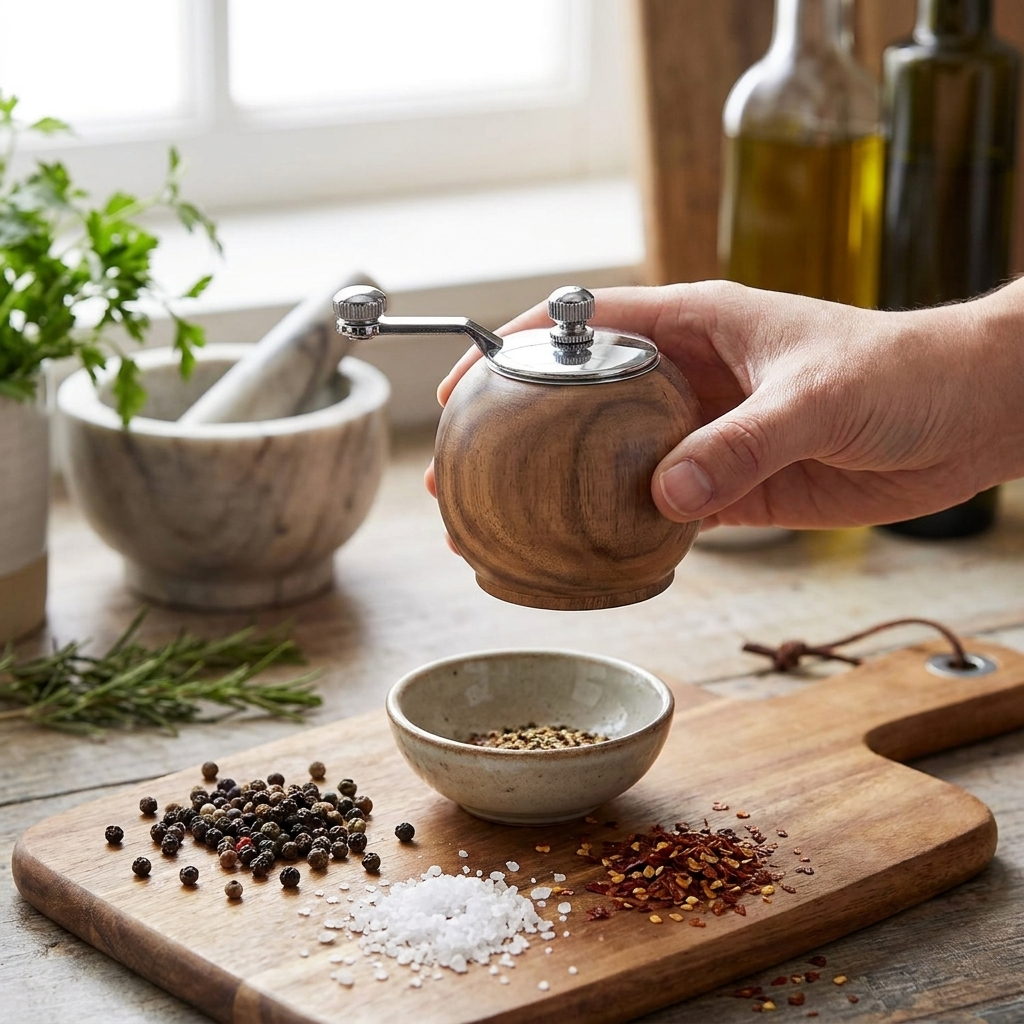 Lattea Nordic Salt and Pepper Mill Grinder Set with Eco-Friendly Wood | Elegant Design for Effortless Seasoning 1