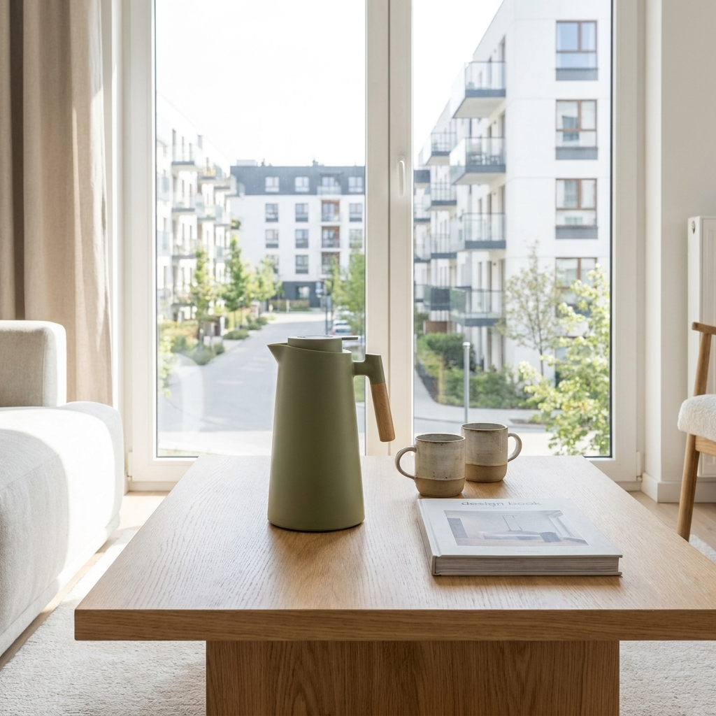 ElaraGlass | Elegant Insulated Thermal Jug with Wooden Handle
