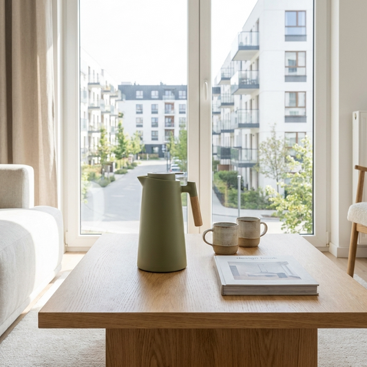 ElaraGlass | Elegant Insulated Thermal Jug with Wooden Handle