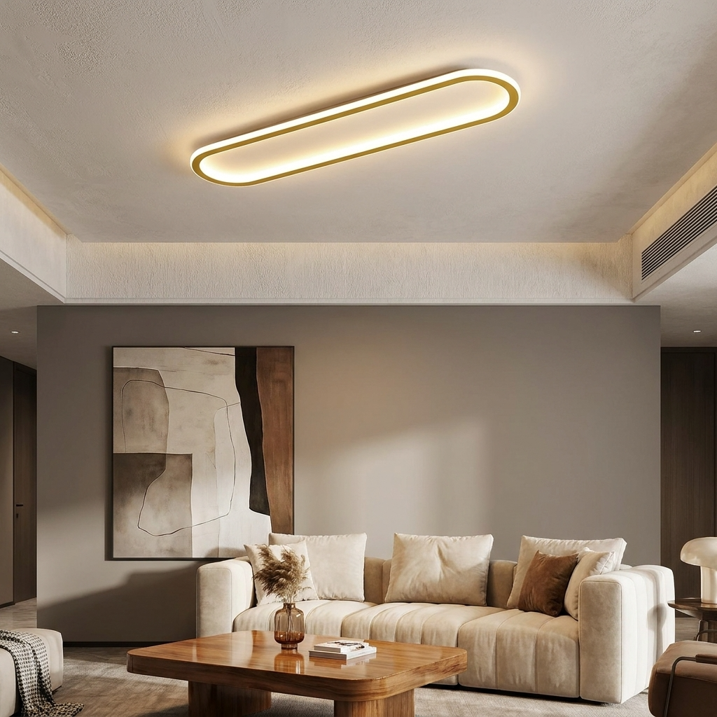 LumosAura | Sleek Modern Oblong LED Ceiling Light Fixture
