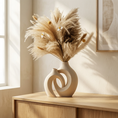 Modern Minimalist Vase Set | Decorative Ceramic Vases for Elegant Home Decor with Easy Maintenance