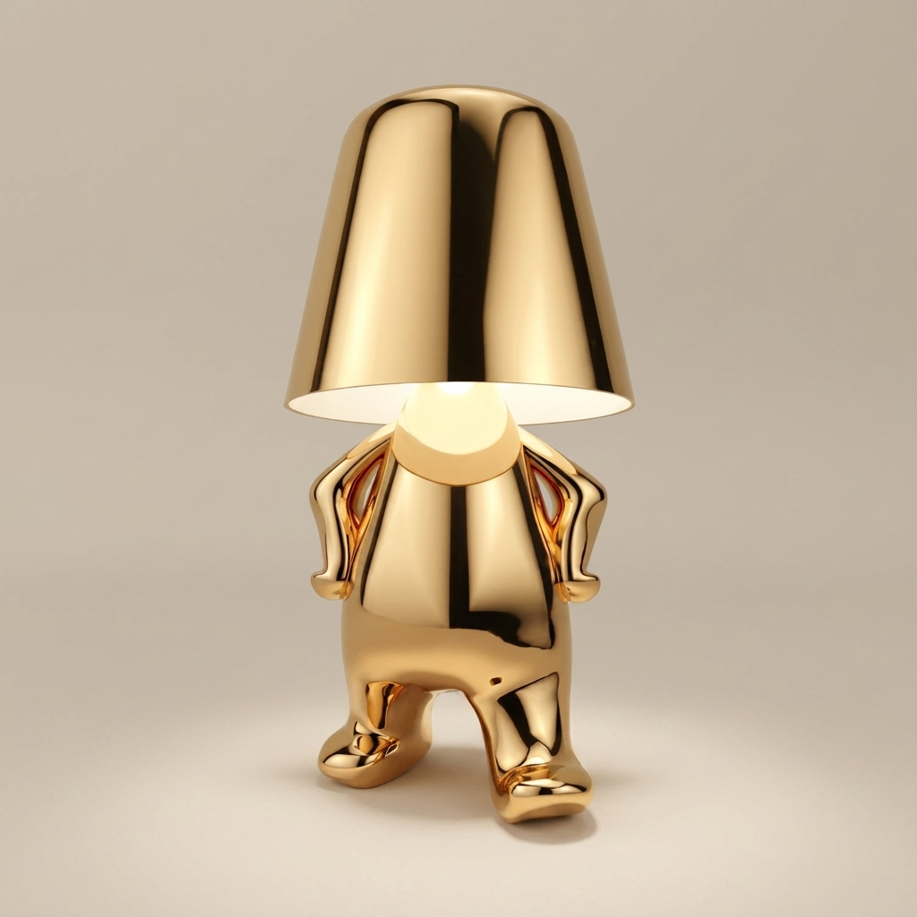 AuroraGlow | Elegant Dimmable Gold Character Figurine Table Lamp 21