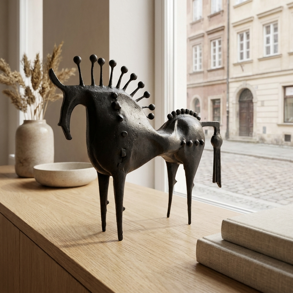 Equinox | Unique Elegant Black Metal Horse Decorative Sculpture