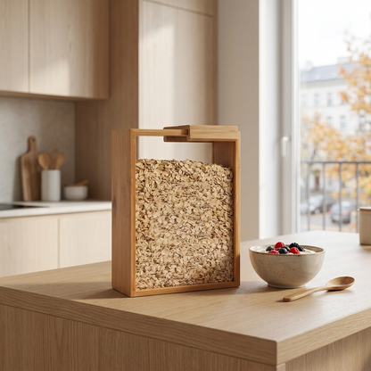 EcoBamboo | Stylish Sustainable Clear Glass Food Dispenser Set