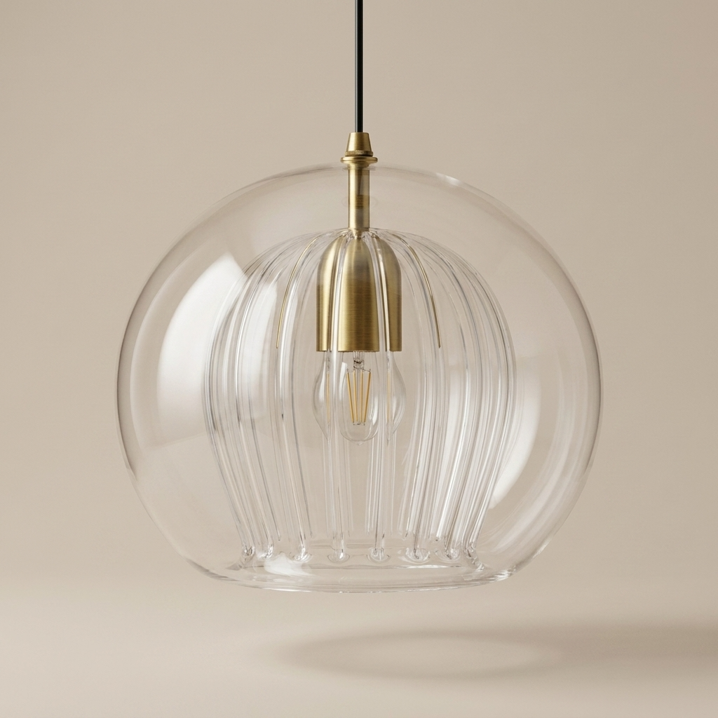 ElaraGlow | Stylish Elegant Glass Globe Pendant Light Fixture 0