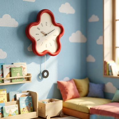 Floral Elegance | 3D Flower Pendulum Wall Clock with Silent Movement | Eco-Friendly Design for Tranquil Spaces