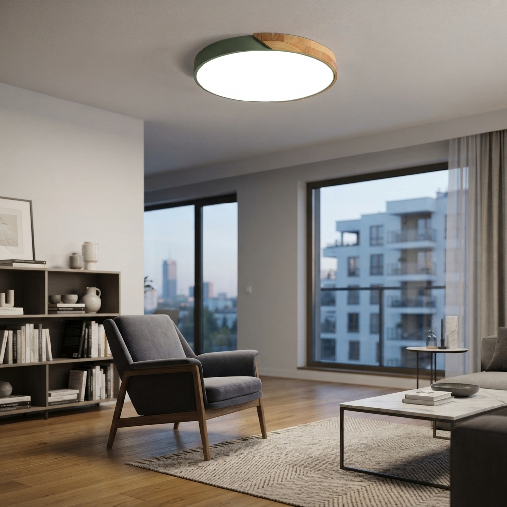 NordicaBeam | Elegancka naturalna drewniana skandynawska lampa sufitowa LED
