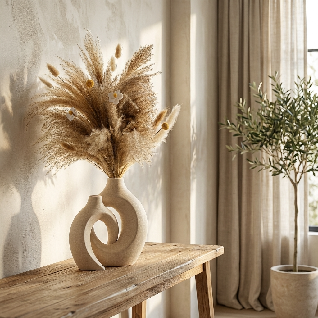 Modern Minimalist Vase Set | Decorative Ceramic Vases for Elegant Home Decor with Easy Maintenance
