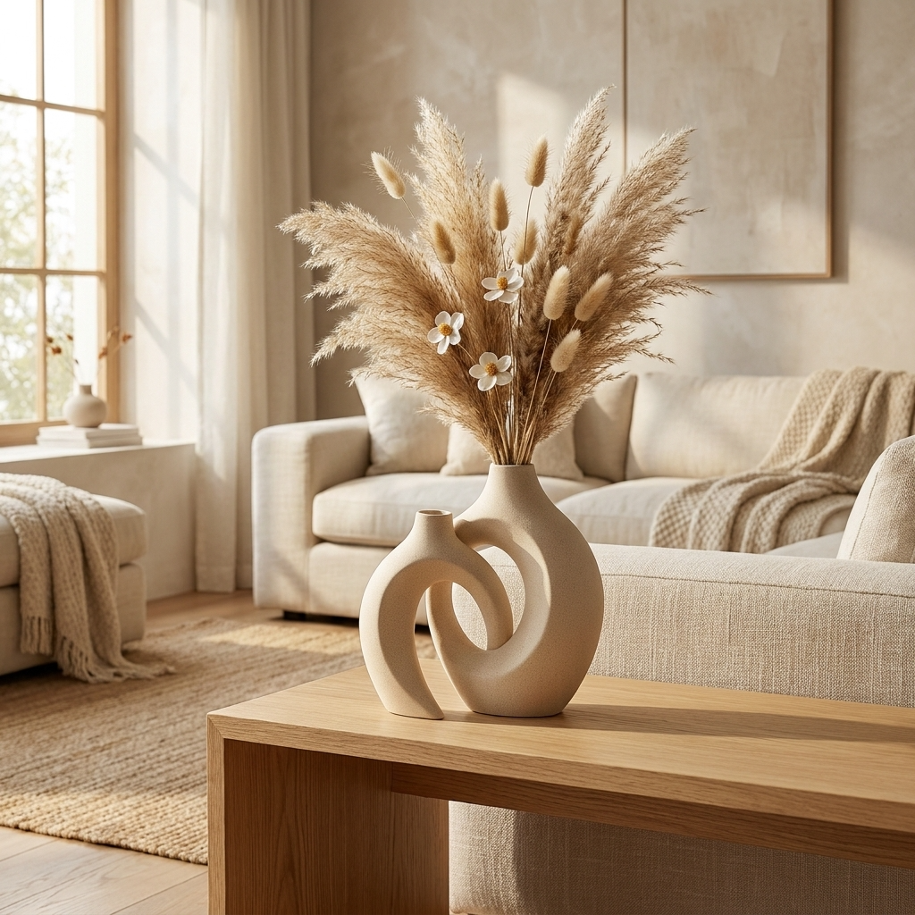 Modern Minimalist Vase Set | Decorative Ceramic Vases for Elegant Home Decor with Easy Maintenance