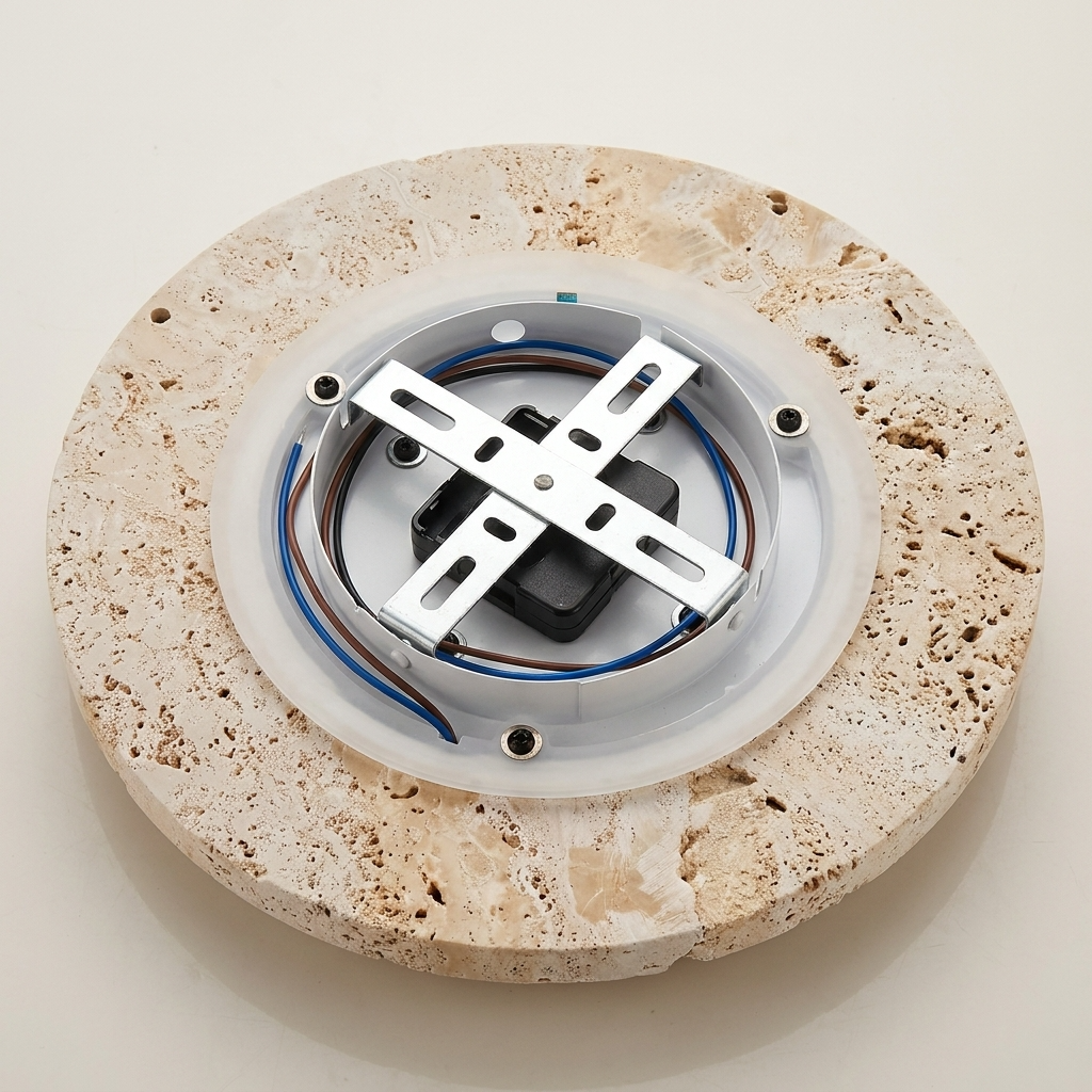 Minimalist LED Wall Clock | Natural Stone Design with Built-in Ambient Lighting | Elegant Timepiece for Home Decor 103