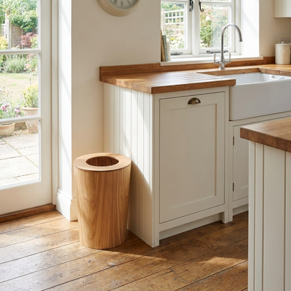 Modern Trash Bin | 9L Capacity with Lid & Natural Wood Finish | Space-Saving Solution for Tidy Spaces 5