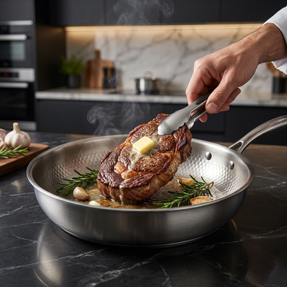 Titanium Cookware | Premium Frying Pan with Indestructible Design | Universal Compatibility for All Heat Sources