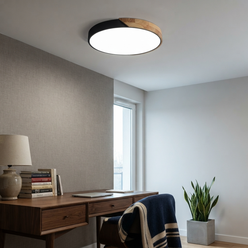 NordicaBeam | Elegancka naturalna drewniana skandynawska lampa sufitowa LED