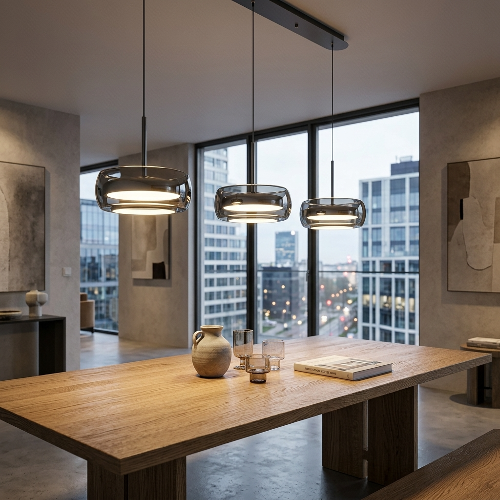 Lunara | Modern Elegant Glass Pendant Light Fixture for Dining Spaces