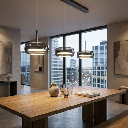 Lunara | Modern Elegant Glass Pendant Light Fixture for Dining Spaces
