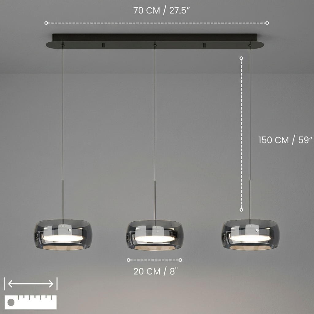 Lunara | Modern Elegant Glass Pendant Light Fixture for Dining Spaces