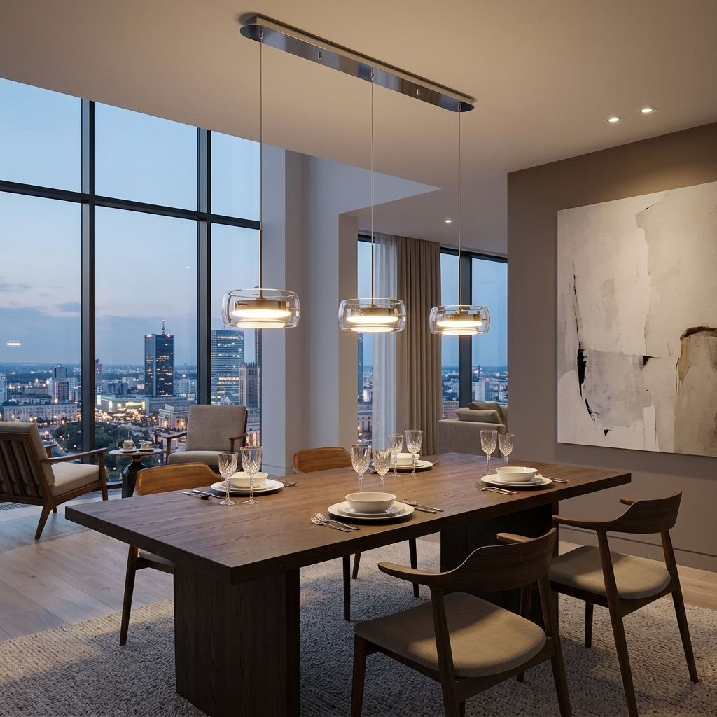 Lunara | Modern Elegant Glass Pendant Light Fixture for Dining Spaces