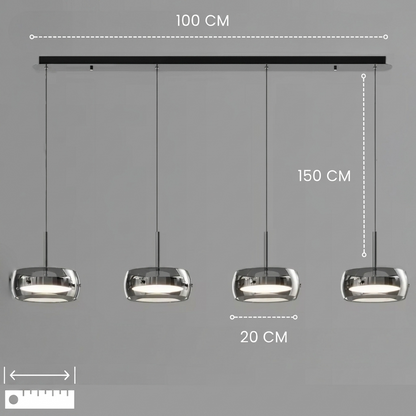 Lunara | Modern Elegant Glass Pendant Light Fixture for Dining Spaces