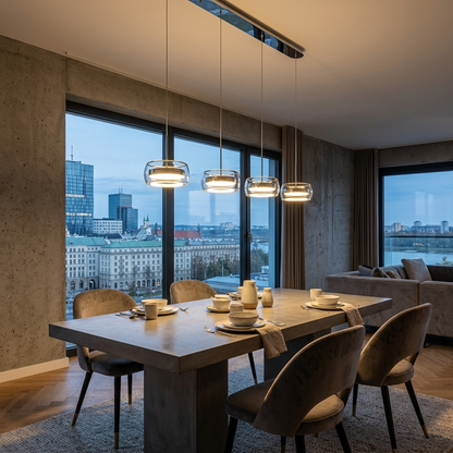 Lunara | Modern Elegant Glass Pendant Light Fixture for Dining Spaces