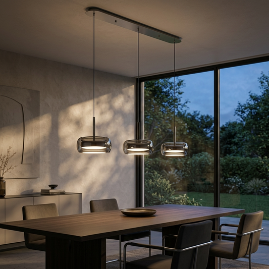 Lunara | Nowoczesna elegancka szklana lampa wisząca do jadalni