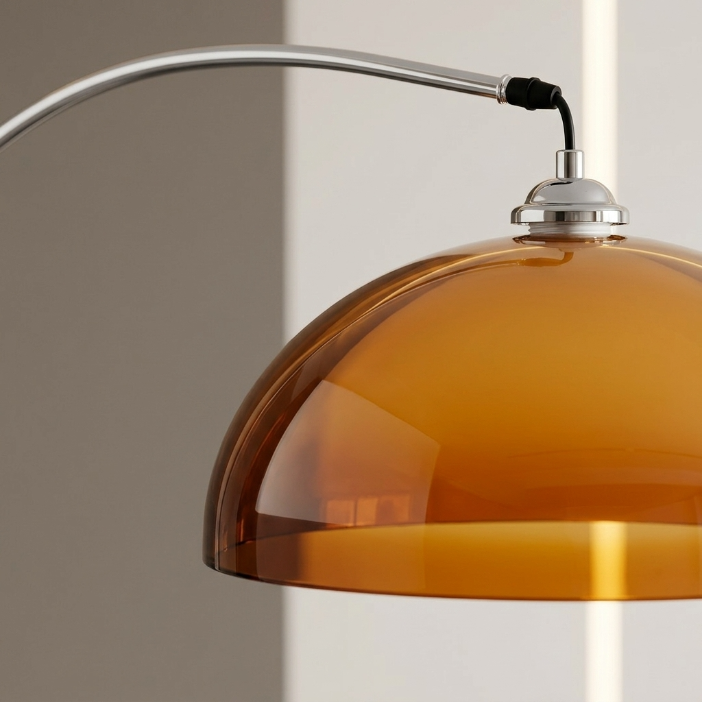 ArcadiaGlow | Stylish Modern Arched Floor Lamp with Warm Dome Shade 3