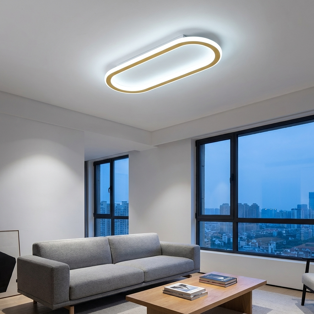 LumosAura | Sleek Modern Oblong LED Ceiling Light Fixture