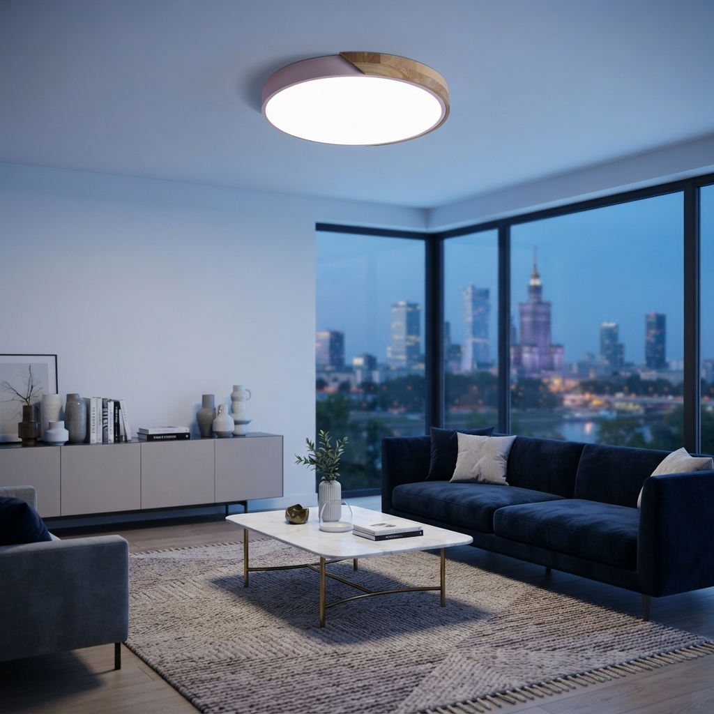 NordicaBeam | Elegancka naturalna drewniana skandynawska lampa sufitowa LED